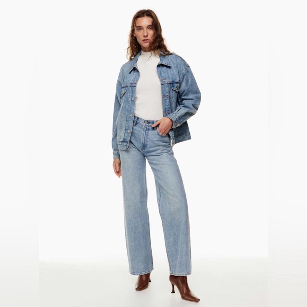 Aritzia Farrah Jeans Denim Forum Light Blue Straight Leg Jeans